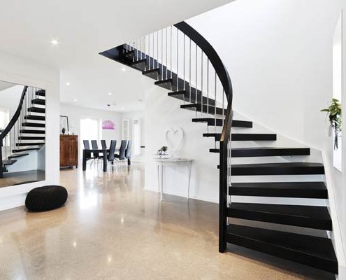 Black timber staircase