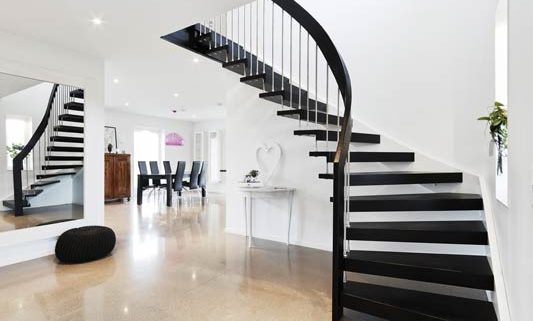 Black timber staircase