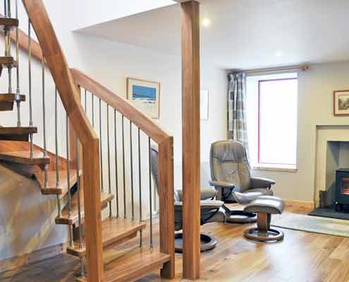 Rustic Oak Open Stair